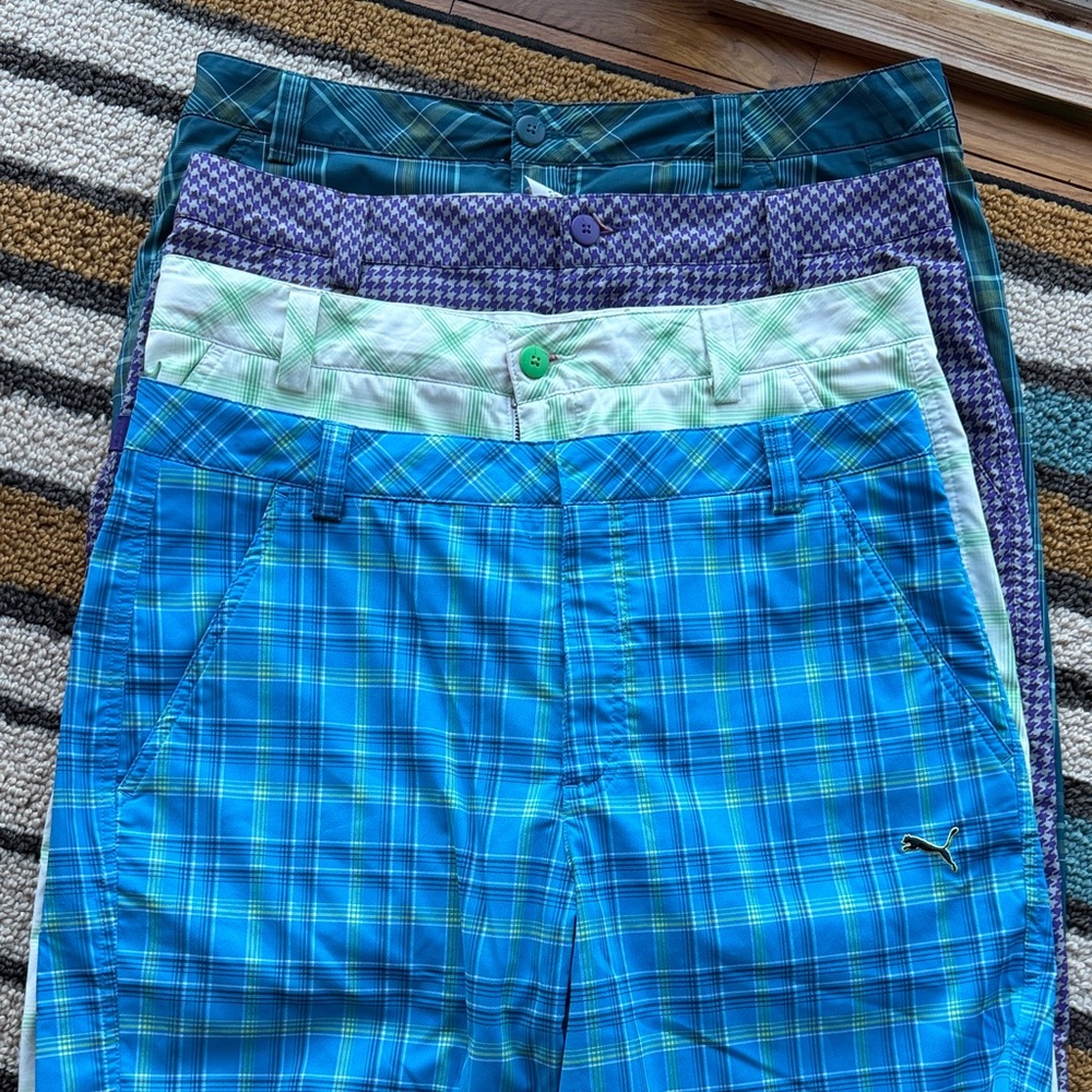 Puma Plaid Golf Shorts -bundle of 4 pairs, size 34 waist